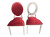 BELLAGIO CHAIR - SILVER W/ RUBY RED VELVET CUSHIONS