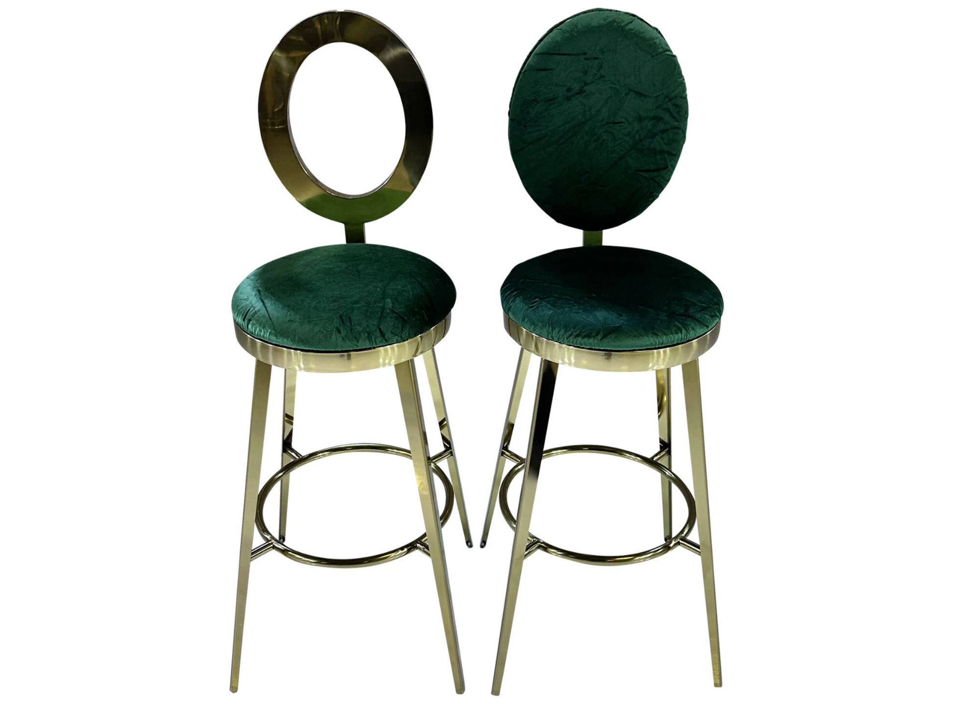 BELLAGIO BARSTOOL - GOLD W/ EMERALD VELVET CUSHION