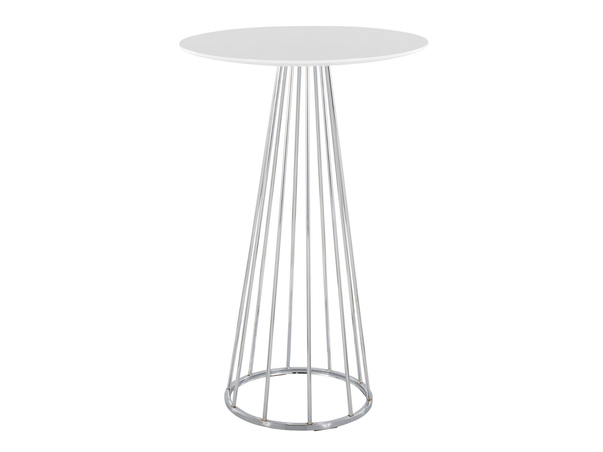 BISTRO HIGHBOY - WHITE W/ CHROME BASE