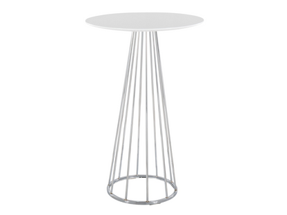 BISTRO HIGHBOY - WHITE W/ CHROME BASE
