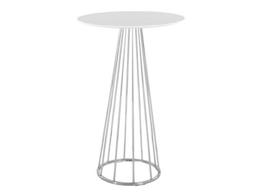 BISTRO HIGHBOY - WHITE W/ CHROME BASE