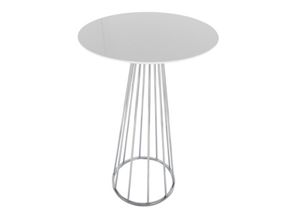 BISTRO HIGHBOY - WHITE W/ CHROME BASE