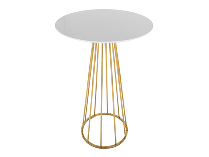 BISTRO HIGHBOY - WHITE W/ GOLD BASE