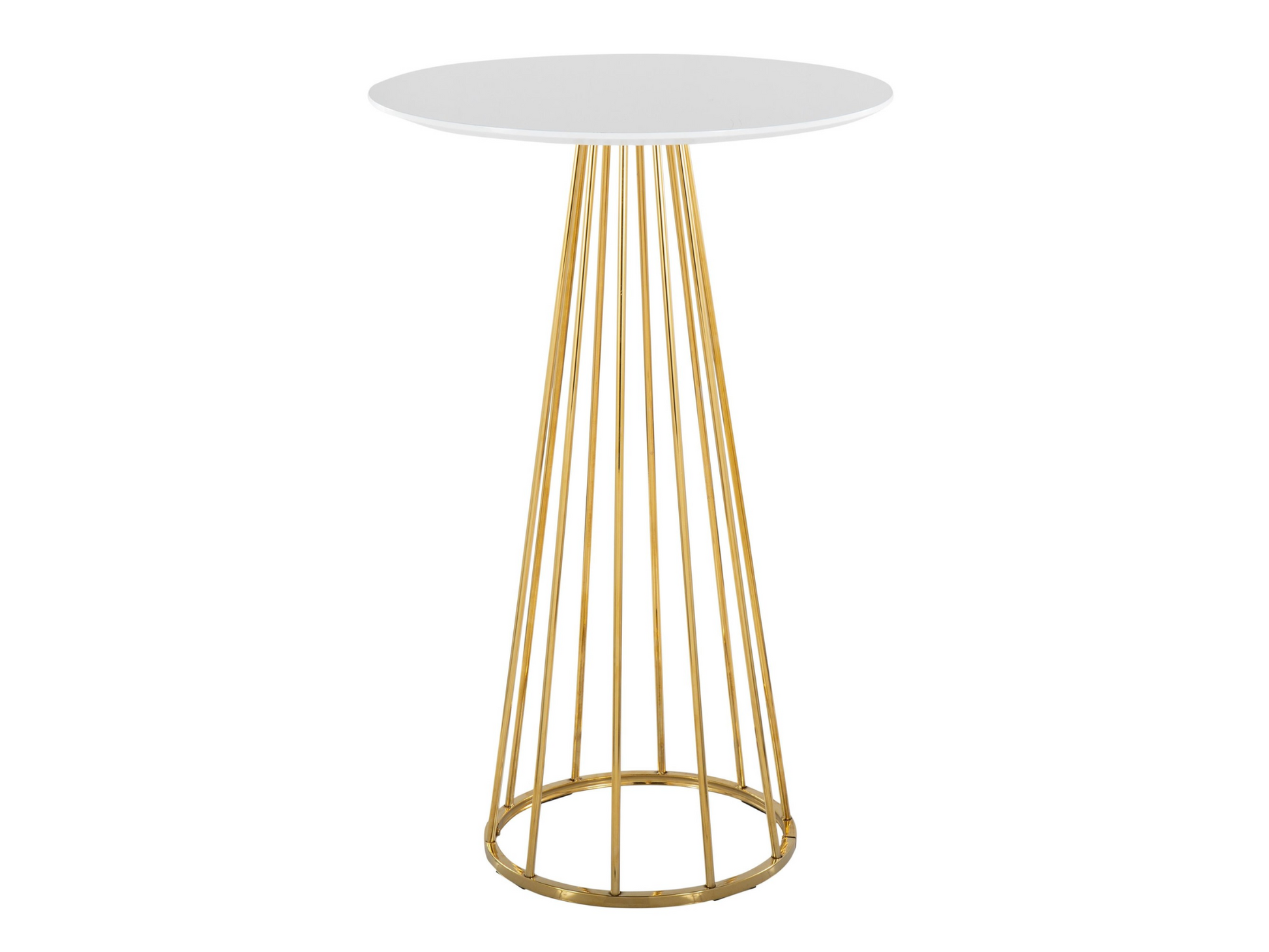 BISTRO HIGHBOY - WHITE W/ GOLD BASE