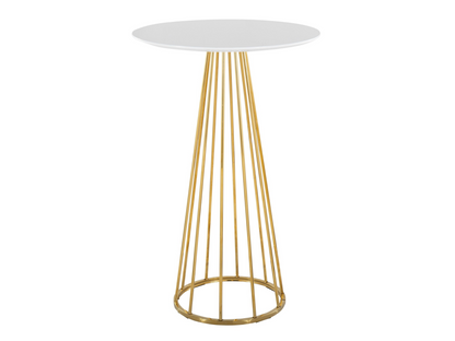 BISTRO HIGHBOY - WHITE W/ GOLD BASE