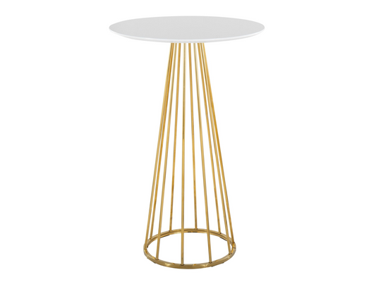 BISTRO HIGHBOY - WHITE W/ GOLD BASE