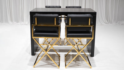 BARCELONA DIRECTOR'S CHAIR GROUPING 1 - BLACK W/ GOLD BASE