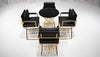 BARCELONA DIRECTOR'S CHAIR GROUPING 2 - BLACK W/ GOLD BASE