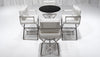 BARCELONA DIRECTOR'S CHAIR GROUPING 3 - WHITE W/ SILVER BASE