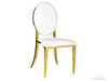 BELLAGIO CHAIR - GOLD W/ IVORY LEATHER CUSHIONS