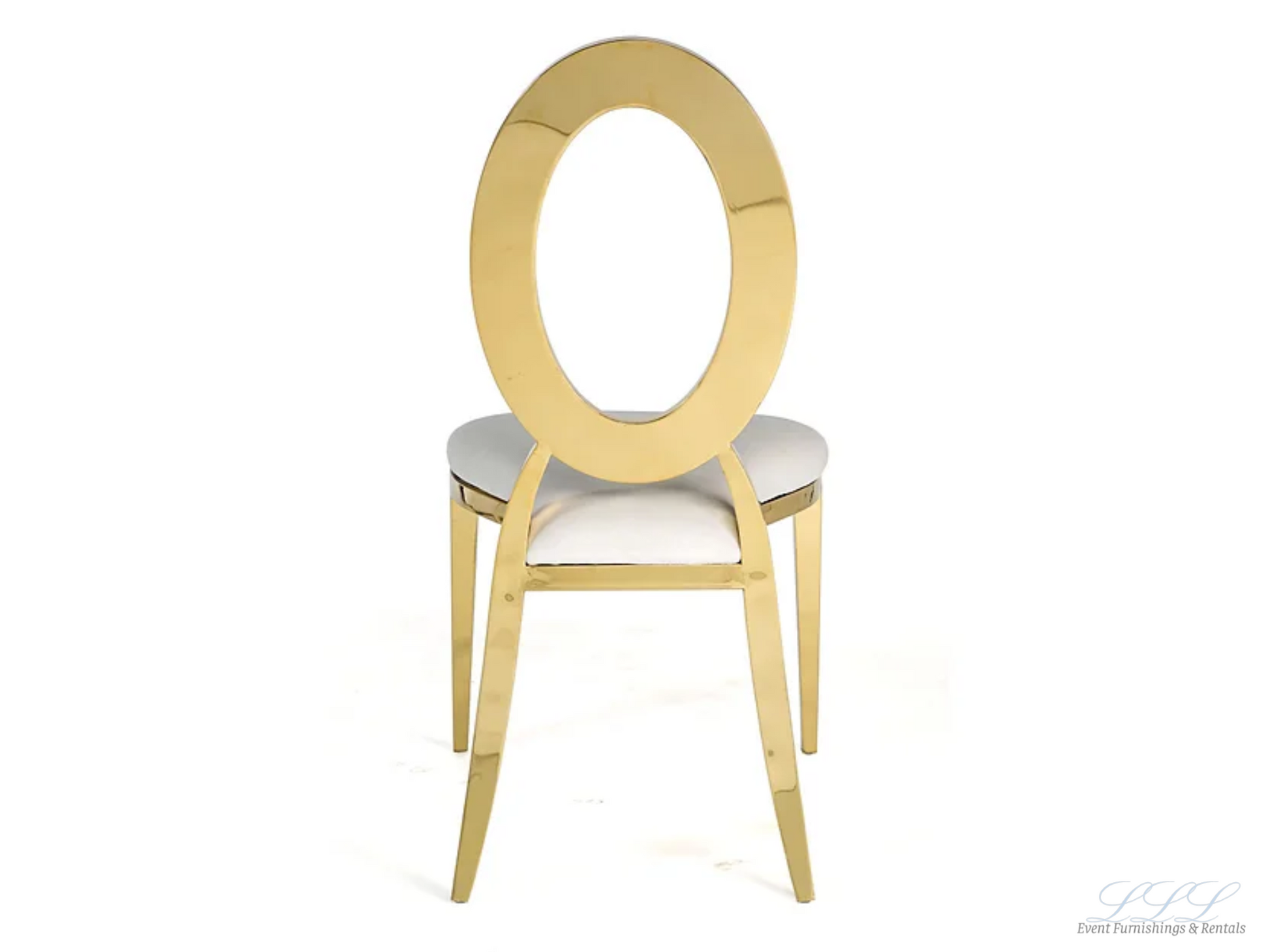 BELLAGIO CHAIR - GOLD W/ IVORY LEATHER CUSHIONS