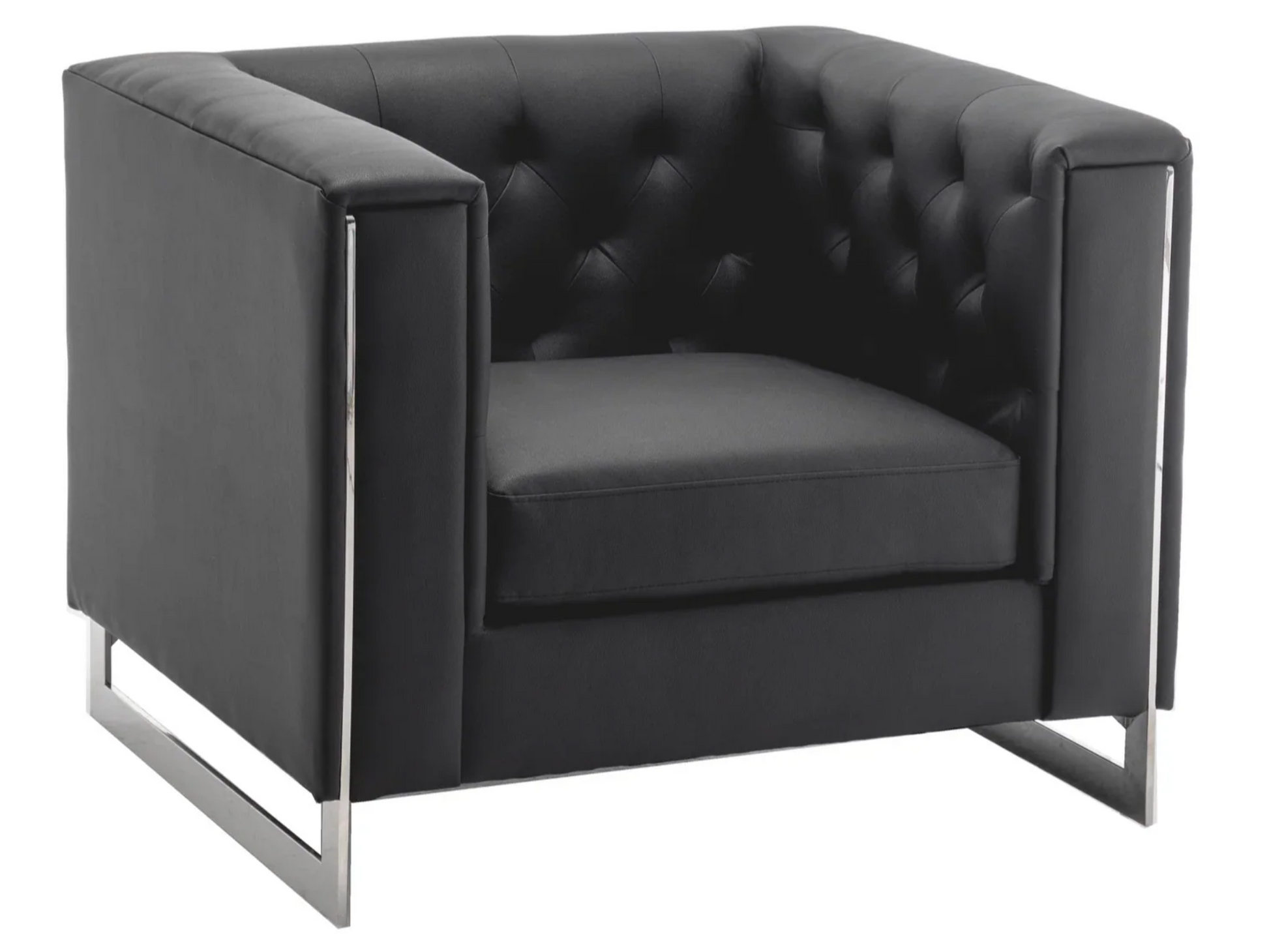 METRO CHROME ARMCHAIR - BLACK