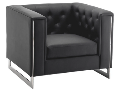 METRO CHROME ARMCHAIR - BLACK