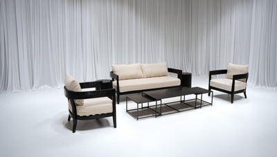 BROOKHAVEN SOFA GROUPING 1 - IVORY W/ BLACK WOOD