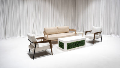 BROOKHAVEN SOFA GROUPING 2 - IVORY W/ NATURAL WOOD