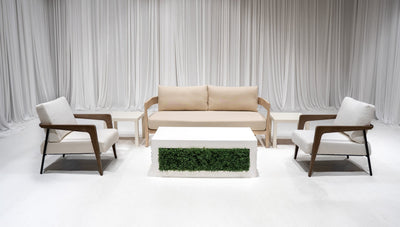 BROOKHAVEN SOFA GROUPING 2 - IVORY W/ NATURAL WOOD