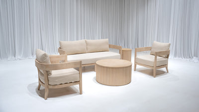 BROOKHAVEN SOFA GROUPING 3 - IVORY W/ NATURAL WOOD