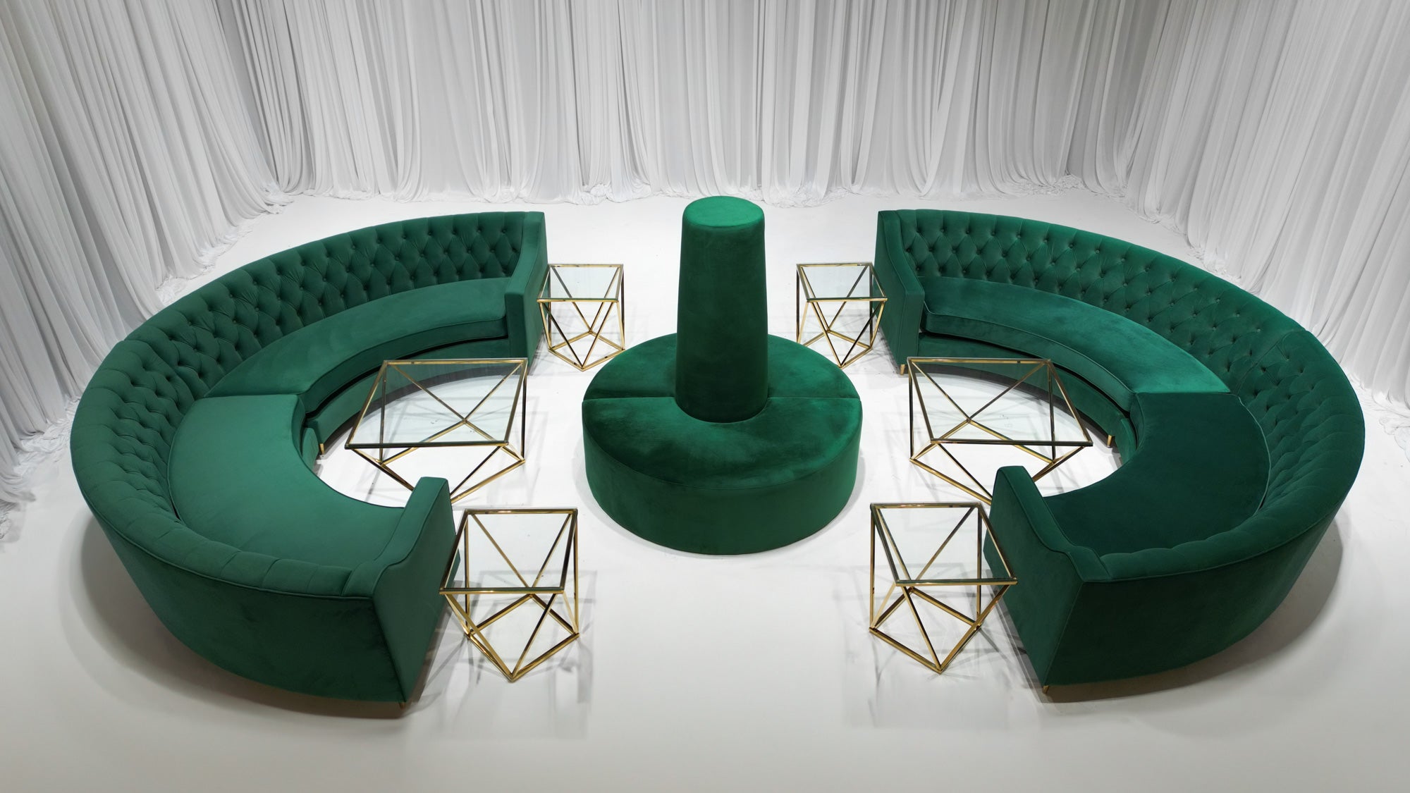 BUCKHEAD CURVED SOFA GROUPING 3 - EMERALD