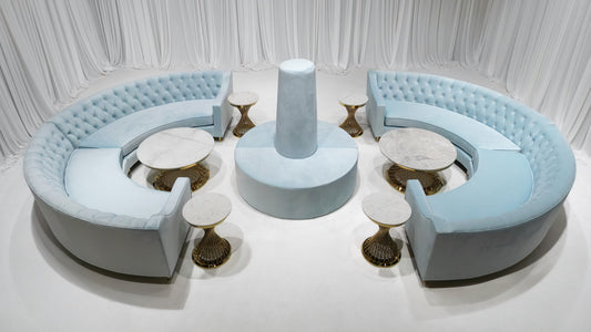 BUCKHEAD CURVED SOFA GROUPING 3 - ICE BLUE