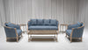 FITZGERALD SOFA GROUPING 2 - DUSTY BLUE LINEN W/ NATURAL WOOD