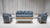 FITZGERALD SOFA GROUPING 2 - DUSTY BLUE LINEN W/ NATURAL WOOD