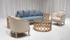 FITZGERALD SOFA GROUPING 4 - DUSTY BLUE LINEN W/ NATURAL WOOD