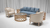 FITZGERALD SOFA GROUPING 4 - DUSTY BLUE LINEN W/ NATURAL WOOD