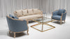 FITZGERALD SOFA GROUPING 3 - IVORY W/ NATURAL WOOD