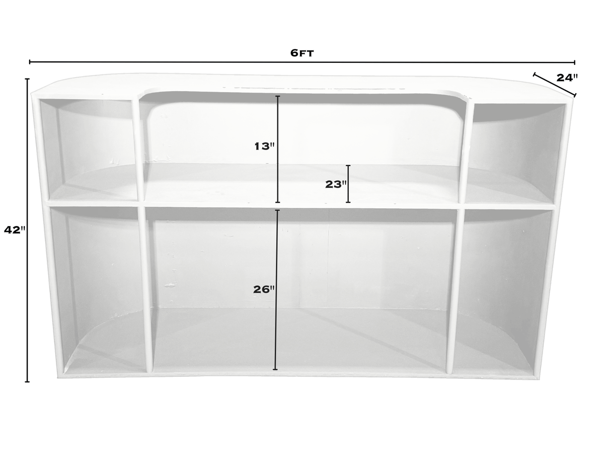 FAIRMONT FLUTED 6FT BAR - WHITE