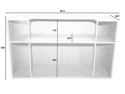 FAIRMONT FLUTED 6FT BAR - WHITE