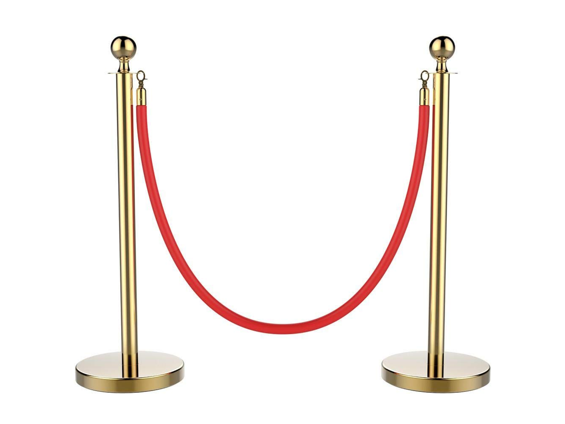 VELVET ROPE w/ GOLD CLASP - RED | 5FT