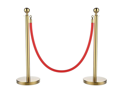 VELVET ROPE w/ GOLD CLASP - RED | 5FT