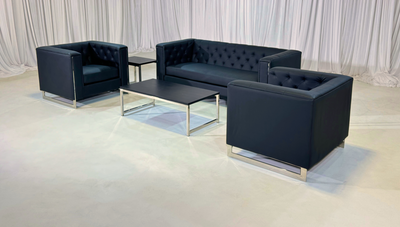 METRO CHROME SOFA GROUPING 2 - BLACK