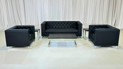 METRO CHROME SOFA GROUPING 2 - BLACK