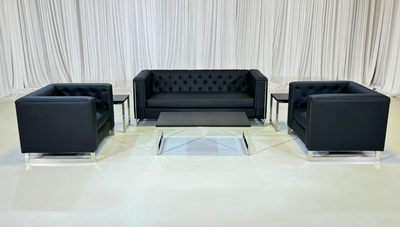 METRO CHROME SOFA GROUPING 2 - BLACK