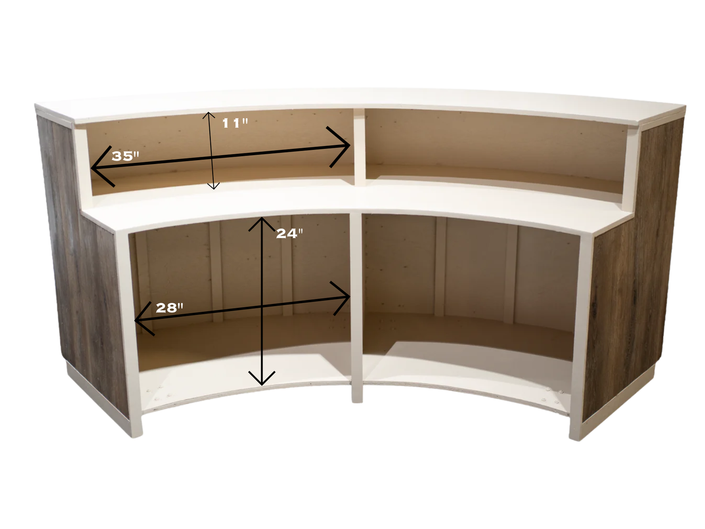 MILTON QUARTER CIRCLE BAR - WALNUT