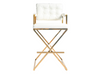 BARCELONA DIRECTOR'S CHAIR - WHITE W/ GOLD BASE