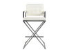 BARCELONA DIRECTOR'S CHAIR - WHITE W/ SILVER BASE