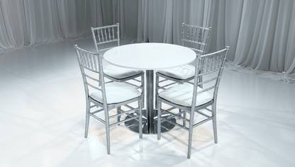 PARIS COCKTAIL GROUPING 1 - Featured Items in this grouping include: Paris Cocktail Lowboy Table Chiavari Chair - Silver