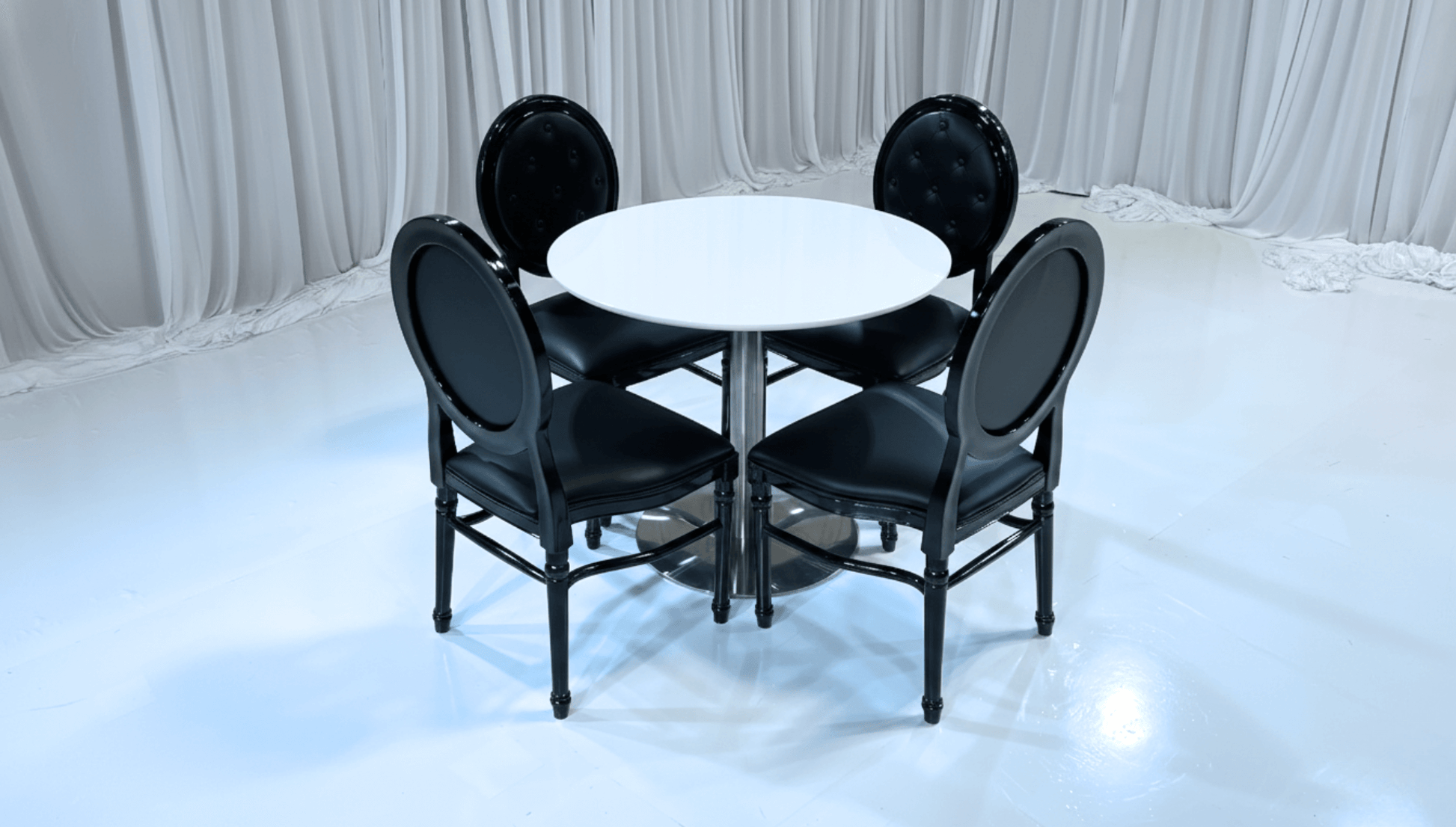 PARIS COCKTAIL GROUPING 2 - Featured Items in this grouping include: Paris Cocktail Lowboy Table King Louis Tufted Chair - Black
