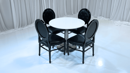 PARIS COCKTAIL GROUPING 2 - Featured Items in this grouping include: Paris Cocktail Lowboy Table King Louis Tufted Chair - Black