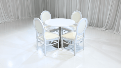 PARIS COCKTAIL GROUPING 3 - Featured Items in this grouping include: Paris Cocktail Lowboy Table King Louis Chair - White