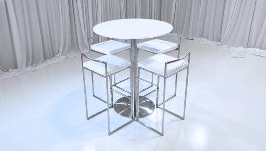 PARIS HIGHBOY GROUPING 2 - SILVER - Featured Items in this grouping include: Paris Highboy - Silver Metro Barstool - White