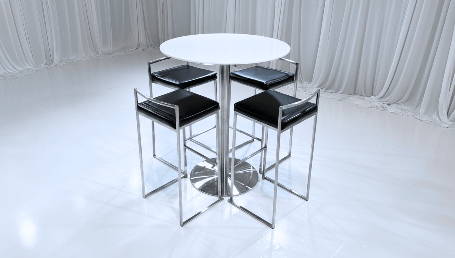 PARIS HIGHBOY GROUPING 1 - SILVER - Featured Items in this grouping include: Paris Highboy - Silver Metro Barstool - Black