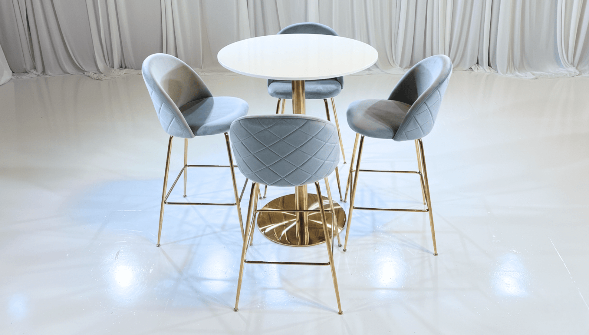PARIS HIGHBOY GROUPING 3 - GOLD - Featured Items in this grouping include: Paris Highboy - Gold Ritz Barstool