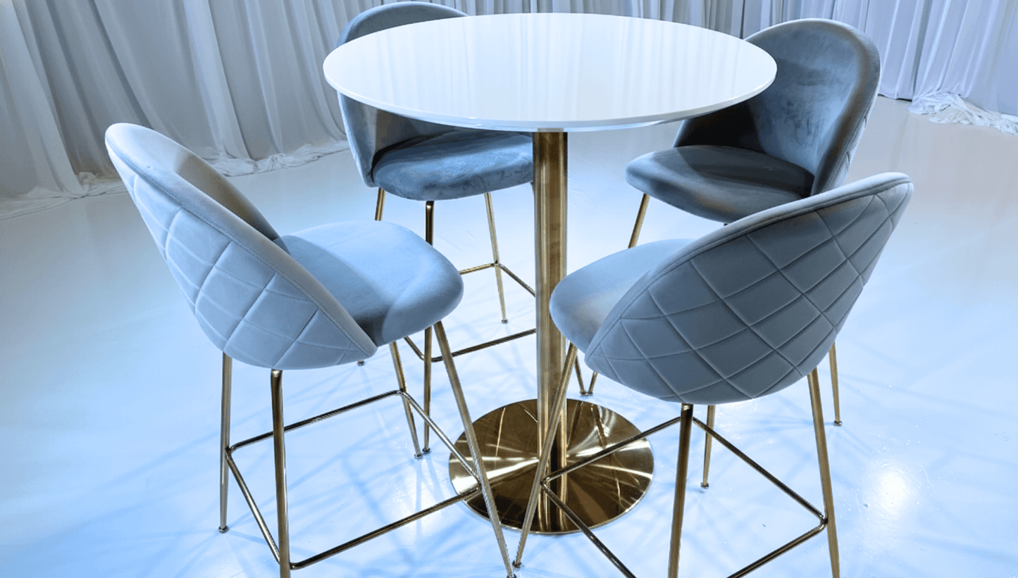 PARIS HIGHBOY GROUPING 3 - GOLD - Featured Items in this grouping include: Paris Highboy - Gold Ritz Barstool