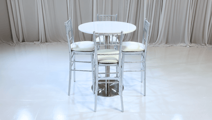 PARIS HIGHBOY GROUPING 3 - SILVER - Featured Items in this grouping include: Paris Highboy - Silver Chiavari Barstool - Silver