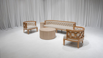 PIEDMONT SOFA GROUPING 2 - IVORY W/ OAK WOOD