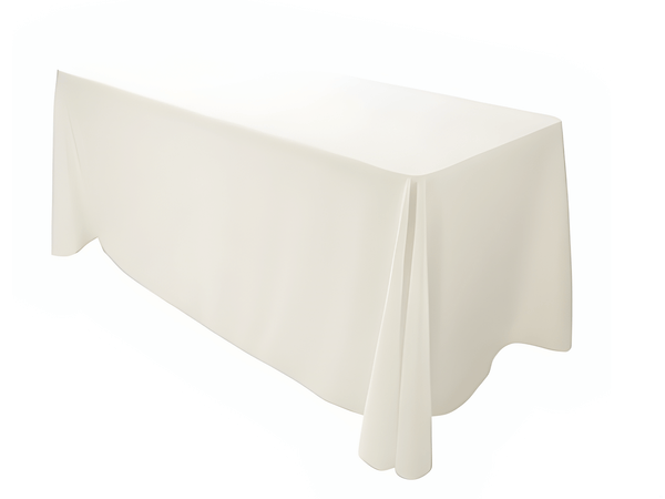 RECTANGULAR POLY LINEN | 90” x 156” - IVORY - LLL Event Rentals