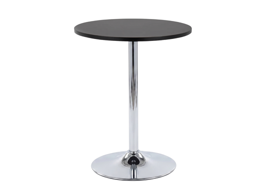 PUB COCKTAIL LOWBOY TABLE - BLACK w/ CHROME BASE